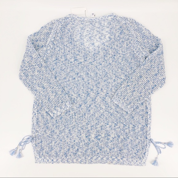 NWT Talbots Blue Mesh Side Tie Sweater Small - Picture 8 of 8